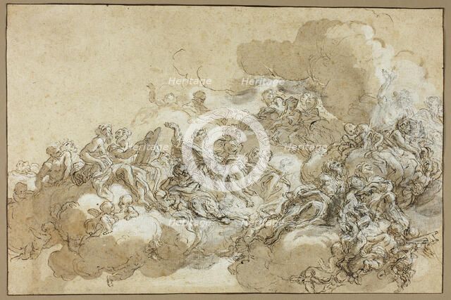 Detail Study for The Assumption of St. Agnes, 1670/90. Creator: Giovanni Battista Gaulli Baciccio.