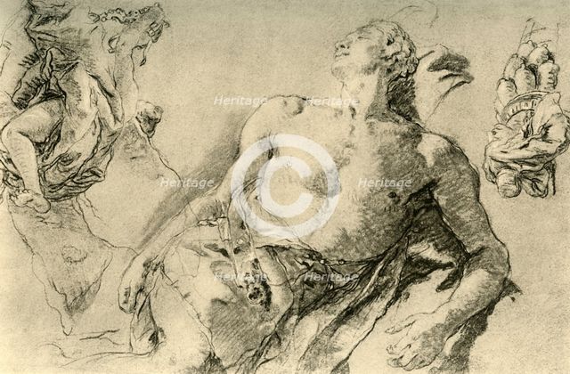 'Detail study for the Hyacinth in Bückeburg.', c1752, (1928). Artist: Giovanni Battista Tiepolo.
