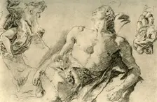 Detail study for the Hyacinth in Bückeburg. c1752, (1928). Artist: Giovanni Battista Tiepolo