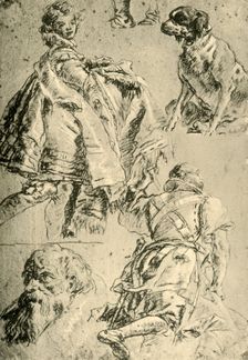 Detail Studies for the Frescoes in the Kaisersaal in the Residence at Würzburg 1751-1752, (1928). Artist: Giovanni Battista Tiepolo
