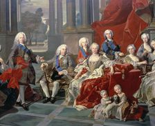 Detail The Family of Philip V oil, appearing the king, his second wife Elizabeth Farnese and t…