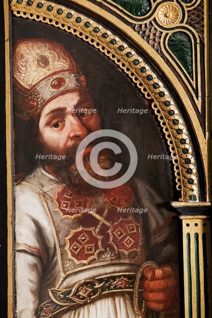 Detail view of the painted panelling in the Star Chamber, Bolsover Castle, Derbyshire, c1980-c2017. Artist: Historic England Staff Photographer.