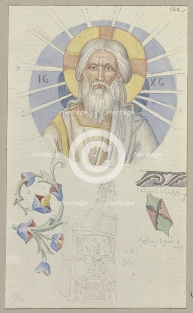 Detailed Studies of a Mosaic in the Baptistery of St. Mark's Basilica in Venice, 1818-1843. Creator: Johann Anton Ramboux.