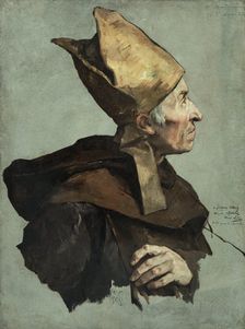 Detailled sketch for the Pantheon: A bishop (the coronation of Charlemagne), c1884. Creator: Henri Leopold Levy