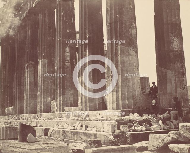 [Details of the Colonnade of the Parthenon, Athens], ca. 1870s. Creator: Felix Bonfils.