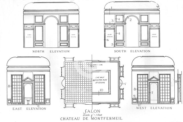 Details of the salons, Chateau de Montfermeil, Paris, 1924. Artist: Unknown.