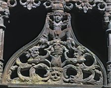 Details of the traceries of the ogival archs of the Moon Gate in the Knights Cloister, Monastery …