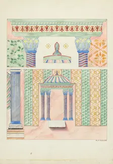 Details of Wall Paintings, Side Wall of Sanctuary, 1935/1939. Creator: Randolph F Miller