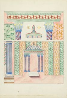 Details of Wall Paintings, Side Wall of Sanctuary, 1935/1939. Creator: Randolph F Miller