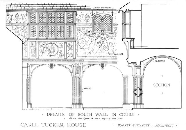 Details of south wall in court - house of Carll Tucker, Mount Kisco, New York, 1925. Artist: Walker and Gillette.