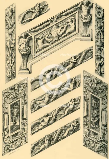 'Details of Staircase Decoration', c1870s, (1881). Creator: John Watkins.