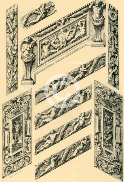 'Details of Staircase Decoration', c1870s, (1881). Creator: John Watkins.