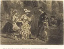 ...detened Señor caballero el paso..., c. 1855. Creator: Célestin Nanteuil