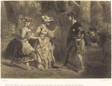 ...detened Señor caballero el paso..., c. 1855. Creator: Célestin Nanteuil