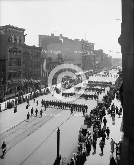 Detroit commandery, no. 1, state encampment, Michigan K.T. [Knights Templar], between 1900 and 1910. Creator: Unknown.
