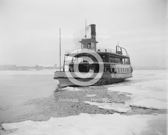 Detroit River ferry boat in ice, between 1880 and 1901. Creator: Unknown.