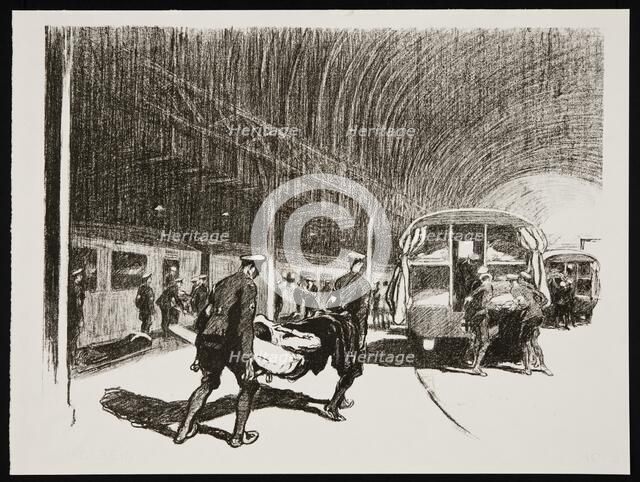 'Detraining in England', 1917. Artist: Claude Allin Shepperson.