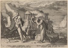 Deucalion and Pyrra Repeopling the Earth, 1589. Creator: Goltzius, Workshop of Hendrick, after Hendrick Gol