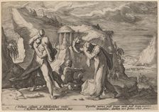 Deucalion and Pyrra Repeopling the Earth, 1589. Creator: Goltzius, Workshop of Hendrick, after Hendrick Gol