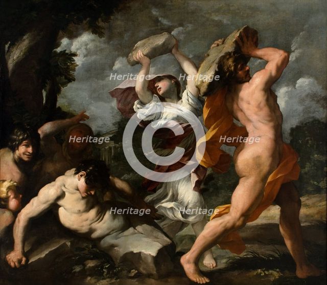 Deucalion and Pyrrha, c1635-1640. Creator: Bottala, Giovanni Maria (1613-1644).