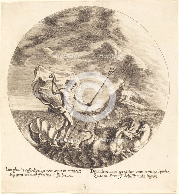 Deucalion and Pyrrha Land on Parnassus, 1665. Creator: Georg Andreas Wolfgang.