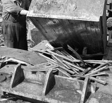 Deutsch Paters box baler crushing scrap, Rotherham, South Yorkshire, 1963. Artist: Michael Walters