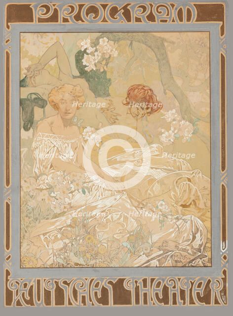 Deutsches Schauspielhaus. Theatre programme, 1908. Creator: Mucha, Alfons Marie (1860-1939).