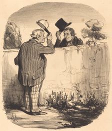 Deux bons voisins, 1847. Creator: Honore Daumier
