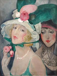 Deux cocottes avec des chapeaux, 1920. Creator: Wegener, Gerda (1886-1940)