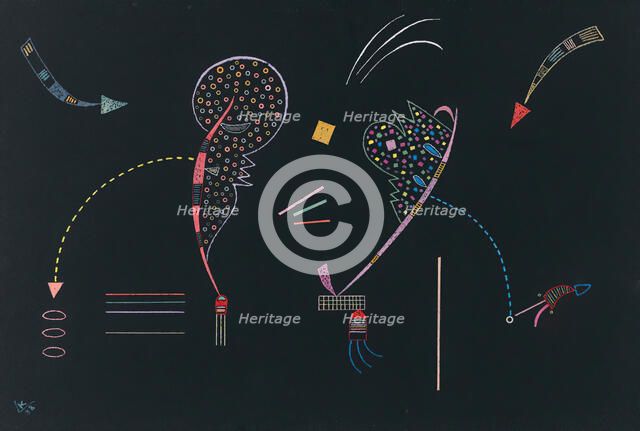 Deux Côtes, 1938. Creator: Kandinsky, Wassily Vasilyevich (1866-1944).