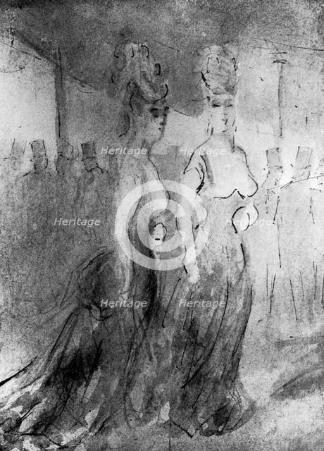'Deux Elegantes', 19th century, (1930).Artist: Constantin Guys