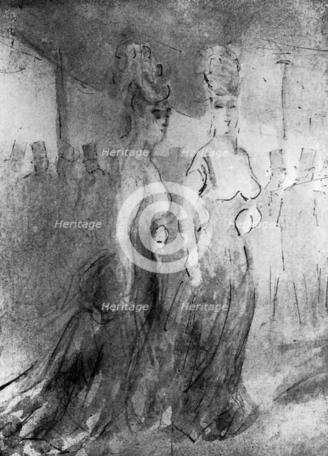 'Deux Elegantes', 19th century, (1930).Artist: Constantin Guys