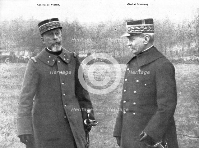 ''Deux Generaux atteints par la meme balle, le 12 mars 1915', 1915. Creator: Unknown.