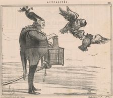 Deux Grands-Ducs lâchés de nouveau vers Sébastopol., c1850s. Creator: Honore Daumier