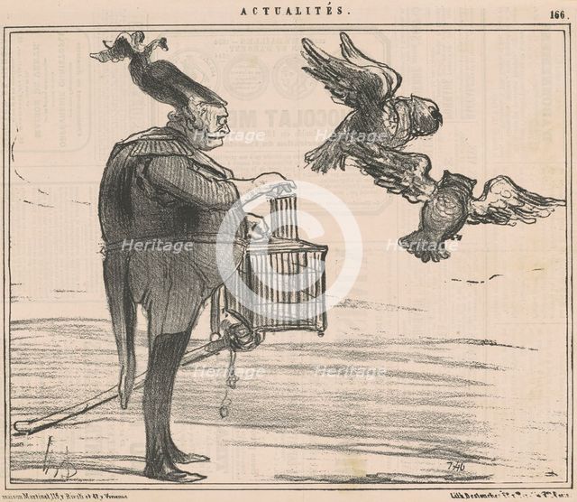 Deux Grands-Ducs lâchés de nouveau vers Sébastopol., c1850s. Creator: Honore Daumier.