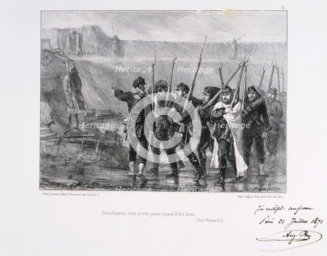 'Deux heures, c'est si vite passe quand il fait beau', Siege of Paris, 1870-1871 (1871). Artist: Auguste Bry