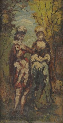 Deux personnages dans un parc, between 1870 and 1880. Creator: Adolphe Monticelli