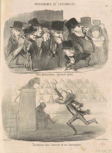 Deux phénomènes, spectacle gratis ..., 19th century. Creator: Honore Daumier
