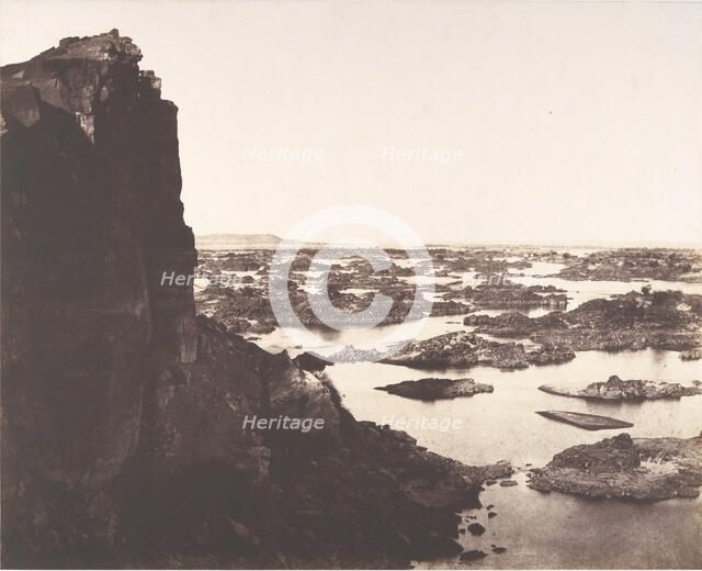 Deuxième Cataracte, Rocher d'Abouçir, Rapides et Ilots Granitiques, 1851. Creator: Félix Teynard.