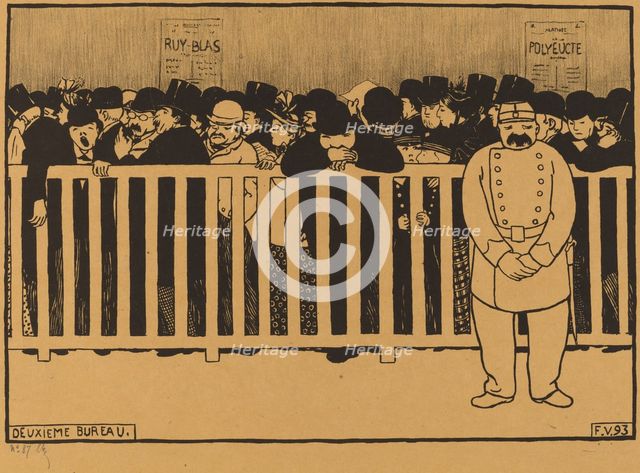 Deuxieme Bureau (Box Office), 1893. Creator: Félix Vallotton.
