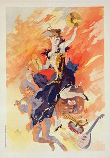 Deuxième panneau sans texte : "La Musique"., c1900. Creator: Jules Cheret