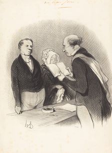 Devant M. le Maire, 1845. Creator: Honore Daumier