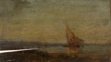 Devant Martigues, la voile jaune, c.1875. Creator: Felix Francois Georges Philibert Ziem