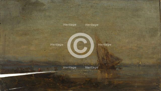 Devant Martigues, la voile jaune, c.1875. Creator: Felix Francois Georges Philibert Ziem.