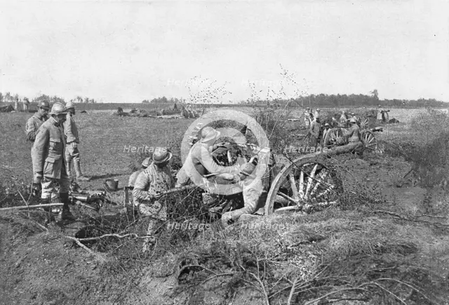 'Devant Montdidier; Batterie de 75 en position', 1918. Creator: Unknown.