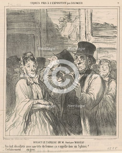 Devant le tableau de M. G. Moreau, 19th century. Creator: Honore Daumier.