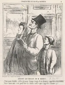 Devant le tableau de M. Manet, 19th century. Creator: Honore Daumier