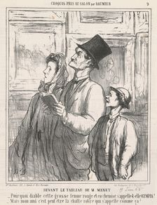 Devant le tableau de M. Manet, 19th century. Creator: Honore Daumier