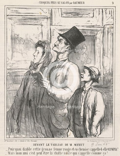 Devant le tableau de M. Manet, 19th century. Creator: Honore Daumier.
