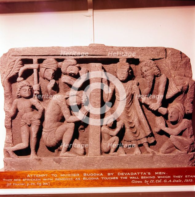 Devadatta's attempt to murder the Buddha, c2nd-3rd century.  Artist: Unknown.